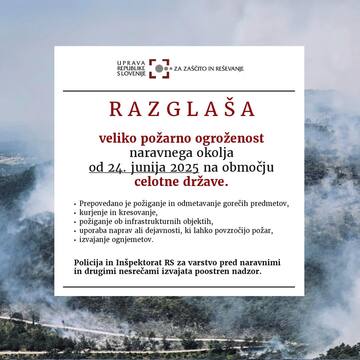 S 24. junijem je razglašena velika požarna ogroženost.